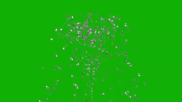 Shining Diamonds Fountain Motion Graphics Green Screen Background — Video