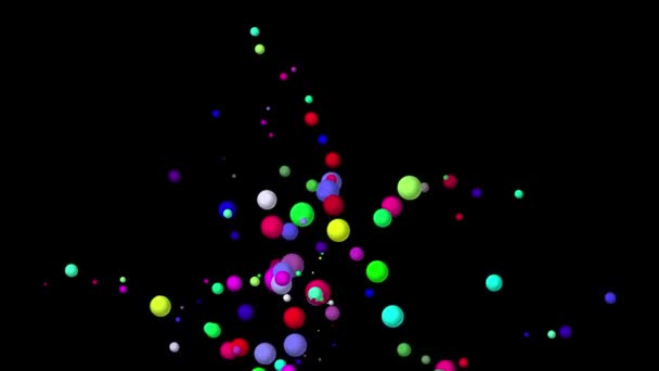 Jumping Color Balls Motion Graphics Night Background — Stockvideo