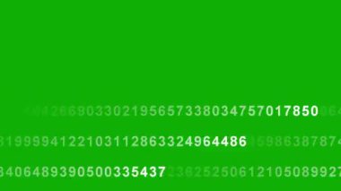 Yeşil ekran arkaplanı olan sayısal numaraların hareket grafikleri