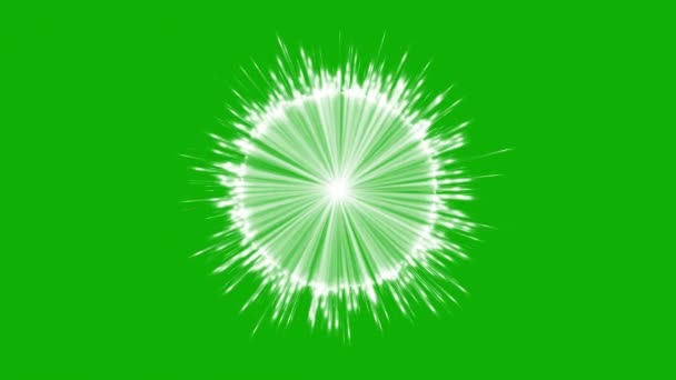 Rayons lumineux cercle graphiques de mouvement avec fond d'écran vert