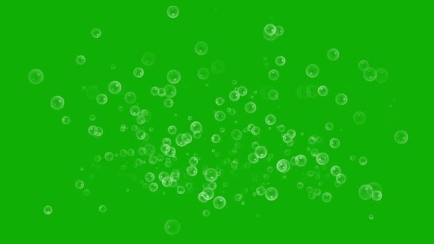 Water Bubbels Beweging Graphics Met Groen Scherm Achtergrond — Stockvideo