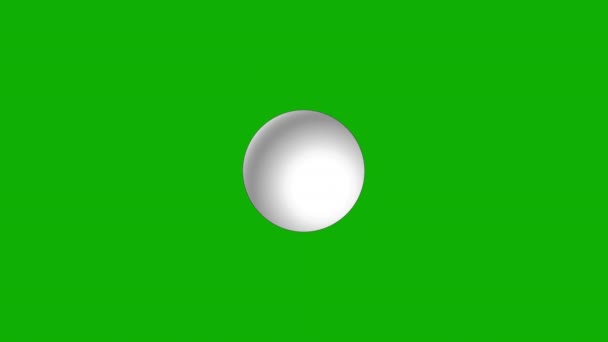 Spinning Esfera Blanca Gráficos Movimiento Con Fondo Pantalla Verde — Vídeos de Stock