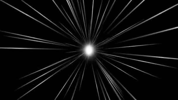 Estrellas Brillantes Rayos Luz Gráficos Movimiento Con Fondo Nocturno — Vídeo de stock