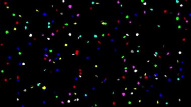 Dönen renkli konfeti parçacıkları gece arkaplanlı hareket grafikleri