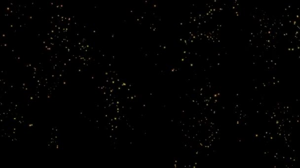 Flying Fire Particles Motion Graphics Night Background — Stock Video