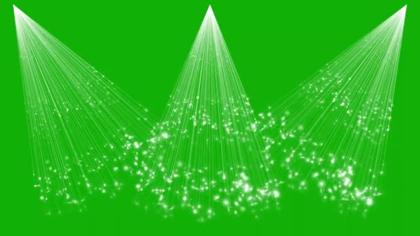 Decorative Light Rays Glitter Particles Motion Graphics Green Screen Background — Stock Video