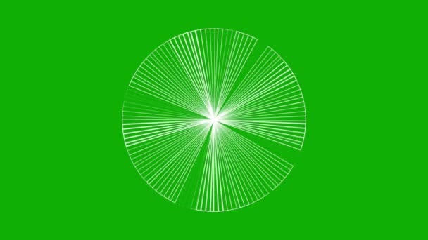 Spinning Circular Rays Motion Graphics Green Screen Background — Stock Video