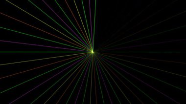 Dönen renkli ışık ışınları, gece arkaplanlı hareket grafikleri