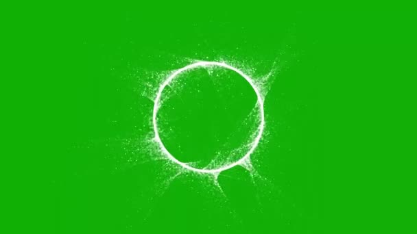 具有绿色屏幕背景的闪光粒子圆形运动图形 — 图库视频影像