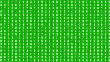 Yeşil ekran arkaplanı olan sayısal numaraların hareket grafikleri