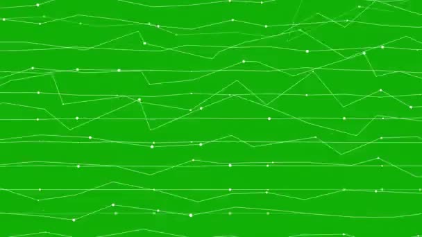 Цифровые Линии Движения Графика Зеленым Фоном Экрана — стоковое видео