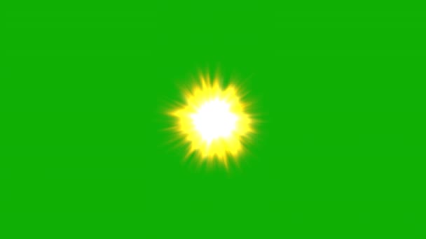 Gloeiende Zon Beweging Graphics Met Groen Scherm Achtergrond — Stockvideo