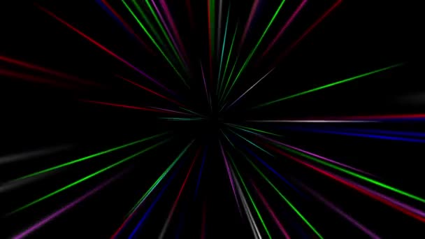 Kleurrijke Lichtstrepen Bewegende Graphics Met Nacht Achtergrond — Stockvideo