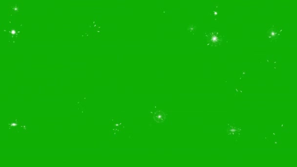 Twinkling Sparks Motion Graphics Green Screen Background — Stock Video