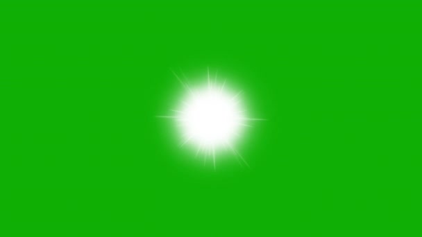 Glowing Sun Motion Graphics Green Screen Background — Stock Video