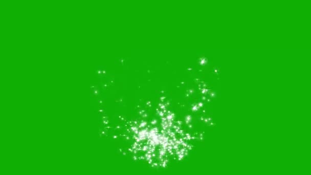 升起的火花闪烁着绿色屏幕背景的运动图形 — 图库视频影像