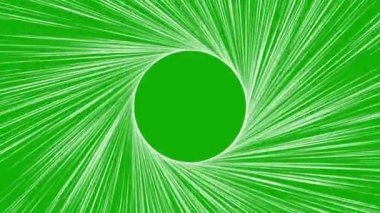 Yeşil ekran arka planına sahip spiral ışık hareketi grafikleri