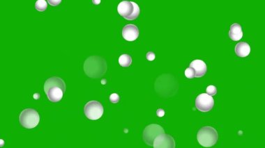 Yeşil ekran arka planına sahip beyaz küreler hareket grafikleri