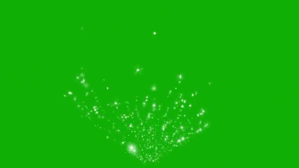 Brillantes Partículas Brillo Fluyen Gráficos Movimiento Con Fondo Pantalla Verde — Vídeo de stock
