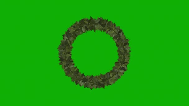Leaves circular pattern motion graphics with green screen background
