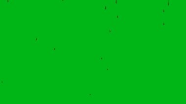 Düşen kan damlaları yeşil ekran arkaplanlı hareket grafikleri
