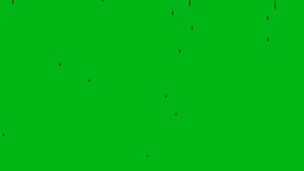 Caída Sangre Gotas Gráficos Movimiento Con Fondo Pantalla Verde — Vídeo de stock