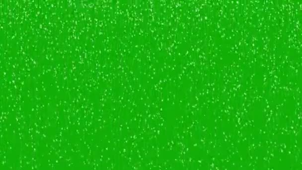 Regn Rörelse Grafik Med Grön Skärm Bakgrund — Stockvideo