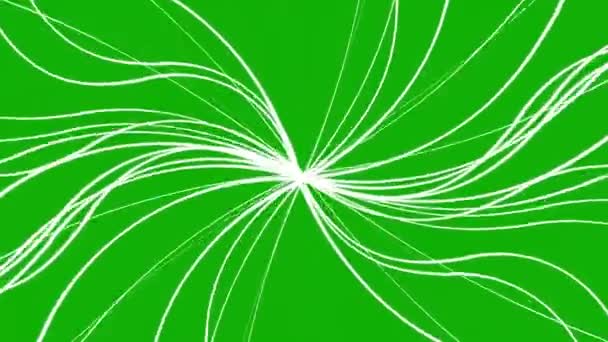 Spiralne Promienie Wzór Grafiki Ruchu Zielonym Tle Ekranu — Wideo stockowe