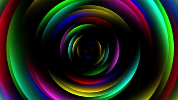 Expanding Colorful Arcs Motion Graphics Night Background — Stock Video