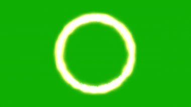 Yeşil ekran arka planına sahip enerji dairesi grafikleri