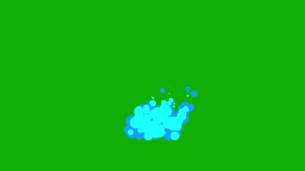 Azul Bolhas Movimento Gráficos Com Fundo Tela Verde — Vídeo de Stock