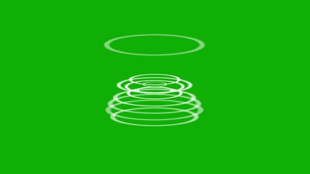 Digital Rings Motion Graphics Green Screen Background — Stock Video