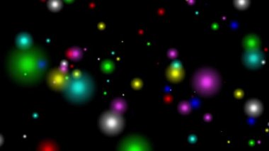 Gece arkaplanlı parlak bokeh parçacıkları hareket grafikleri