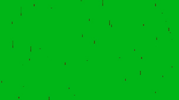 带绿色屏幕背景的滴血运动图形 — 图库视频影像