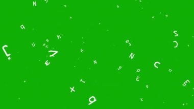 Yeşil ekran arkaplan ile İngilizce alfabe hareket grafikleri