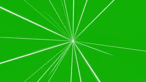 Světelné Paprsky Pohybové Grafiky Zeleným Pozadím Obrazovky — Stock video