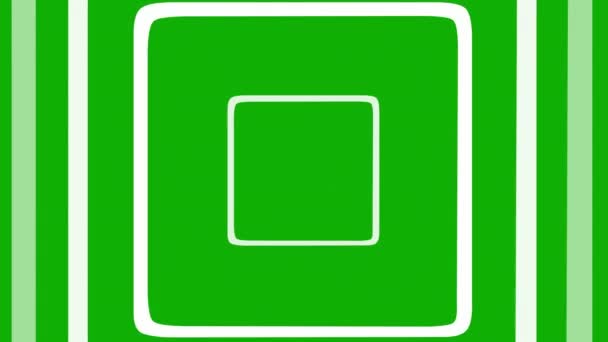 Επέκταση Κυρτά Τετράγωνα Σχήματα Γραφικά Κίνησης Πράσινο Φόντο Οθόνη — Αρχείο Βίντεο