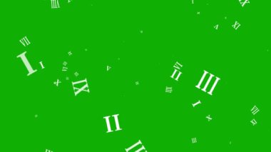 Yeşil ekran arka planına sahip Roma rakamları hareket grafikleri