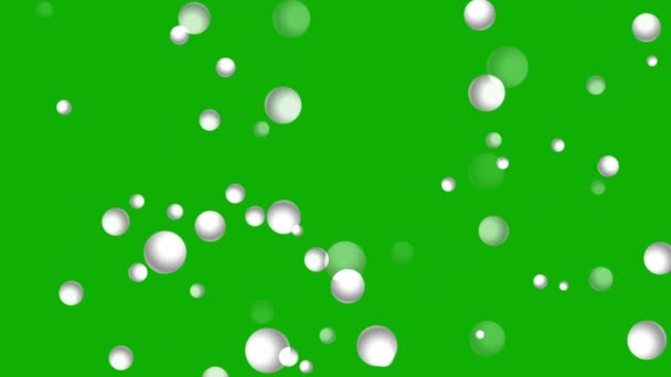 Witte Bollen Beweging Graphics Met Groene Scherm Achtergrond — Stockvideo