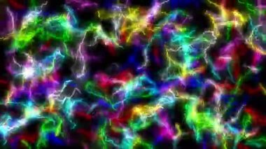 Renkli elektrik, gece arkaplanlı hareketli grafikleri ateşler