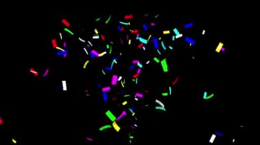Renkli konfeti parçacıkları gece arkaplanlı çeşme hareket grafikleri