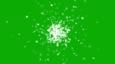 Parlak simli parçacıklar yeşil ekran arkaplanlı hareket grafikleri