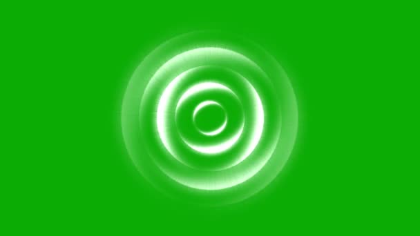 Kręcące Się Fale Okrągłe Grafika Ruchu Zielonym Tle Ekranu — Wideo stockowe