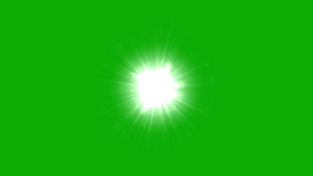 Estrellas Brillantes Rayos Luz Gráficos Movimiento Con Fondo Pantalla Verde — Vídeo de stock