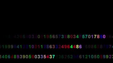 Gece arkaplanlı renkli dijital numaralar hareket grafikleri