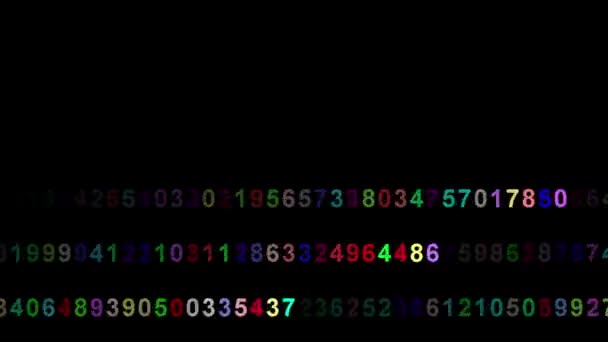 Números Digitais Coloridos Movimento Gráficos Com Fundo Noturno — Vídeo de Stock