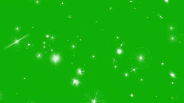 Brillante Brillo Partículas Gráficos Movimiento Con Fondo Pantalla Verde — Vídeo de stock