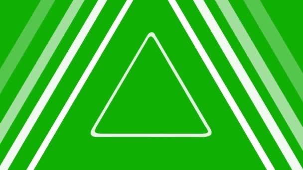 Expanding Digital Triangle Shapes Motion Graphics Green Screen Background — Stock Video