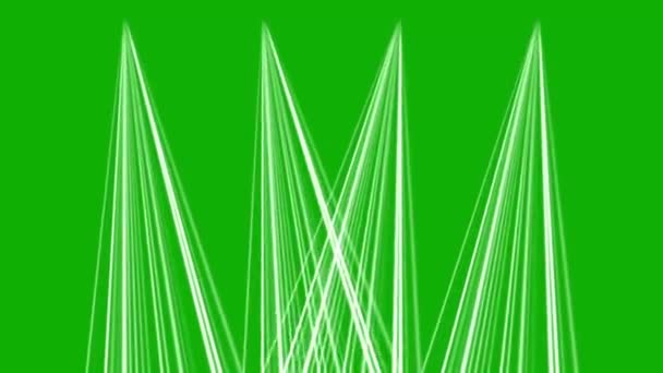 Decoratieve Fase Licht Stralen Beweging Graphics Met Groene Scherm Achtergrond — Stockvideo