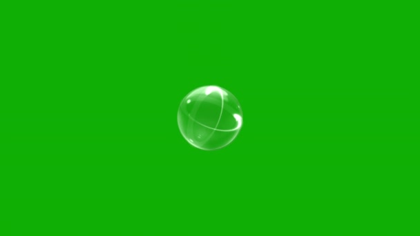 緑色の画面の背景を持つ回転原子軌道運動グラフィックス — ストック動画